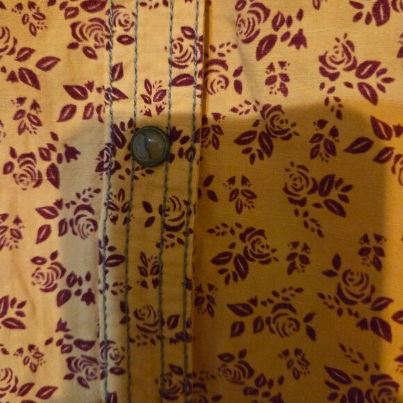 Ryan Michael Women's S Yellow Pearl Snap Costal Girl Western Embroidered Fringe - Picture 6 of 10